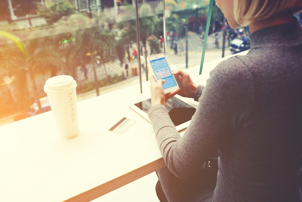 Girl using the app on a mobile phone